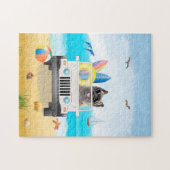 Cairn Terrier Dog Fahren auf Strand Puzzle (Horizontal)