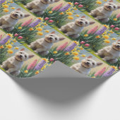 Cairn Terrier Dog Frühlingsblumen Malerei Geschenkpapier (Ecke)