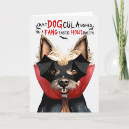 Cairn Terrier Dog Funny Count DOGcula Halloween Feiertagskarte