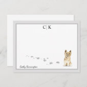 Cairn Terrier Dog Gray Border Monogramm Ihr Name Mitteilungskarte (Vorne/Hinten)