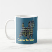 Cairn Terrier Dog Grid Silhouette Blue Background Kaffeetasse (Links)