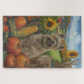 Cairn Terrier Dog Herbsternte Erntedank Puzzle (Horizontal)