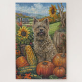 Cairn Terrier Dog Herbsternte Erntedank Puzzle (Vertikal)