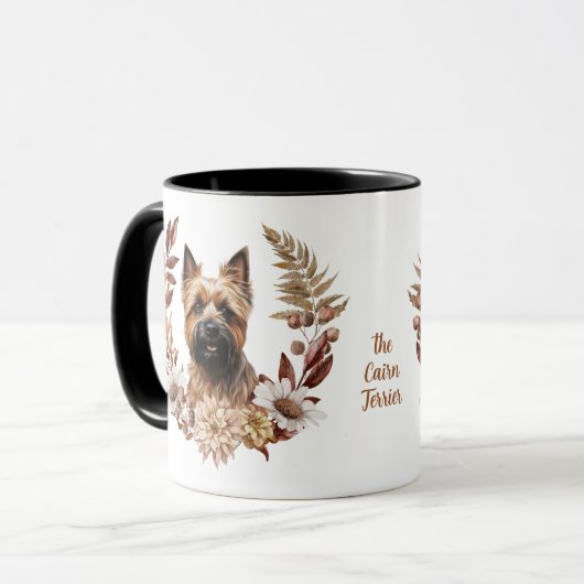 Cairn Terrier Dog Herbstkranz Tasse (Vorderseite Links)