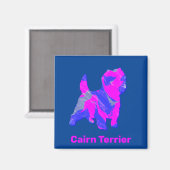 Cairn Terrier Dog Hot Pink & Blue Magnet (Vorderseite/Rückseite)