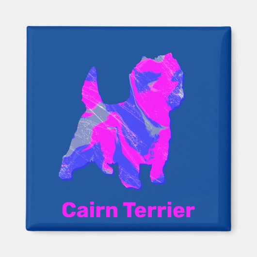 Cairn Terrier Dog Hot Pink & Blue Magnet (Vorne)