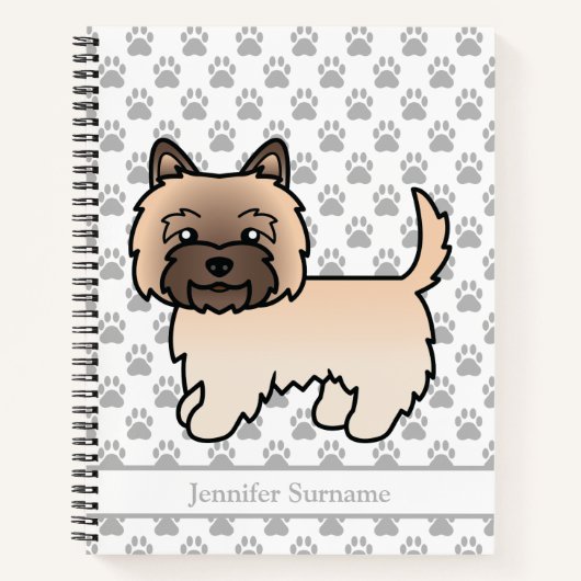Cairn Terrier Dog Illustration benutzerdefinierten Notizblock (Vorderseite)