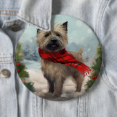 Cairn Terrier Dog im Schnee Weihnachten Button (Beispiel)