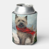 Cairn Terrier Dog im Schnee Weihnachten Dosenkühler (Kanne Vorderseite)