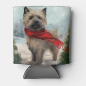 Cairn Terrier Dog im Schnee Weihnachten Dosenkühler (Vorderseite)