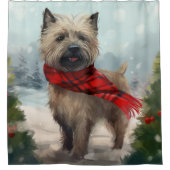 Cairn Terrier Dog im Schnee Weihnachten Duschvorhang (Vorderseite)