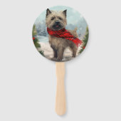 Cairn Terrier Dog im Schnee Weihnachten Fächer (Vorderseite)