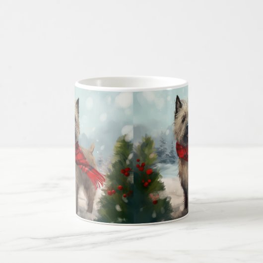 Cairn Terrier Dog im Schnee Weihnachten Kaffeetasse (Mittel)