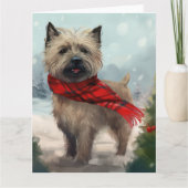 Cairn Terrier Dog im Schnee Weihnachten Karte (Vorderseite)