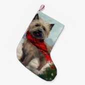 Cairn Terrier Dog im Schnee Weihnachten Kleiner Weihnachtsstrumpf (Vorderansicht (hängend))