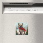 Cairn Terrier Dog im Schnee Weihnachten Magnet (In Situ (Geschirrspüler))