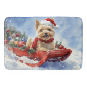 Cairn Terrier Dog in Sledge Let it Schnee Weihnach Badematte (Vorderseite)