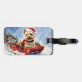 Cairn Terrier Dog in Sledge Let it Schnee Weihnach Gepäckanhänger (Rückseite horizontal)