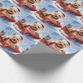 Cairn Terrier Dog in Sledge Let it Schnee Weihnach Geschenkpapier (Ecke)