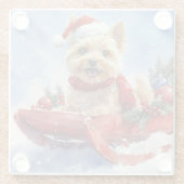 Cairn Terrier Dog in Sledge Let it Schnee Weihnach Glasuntersetzer (Rückseite)