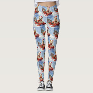 Cairn Terrier Dog in Sledge Let it Schnee Weihnach Leggings