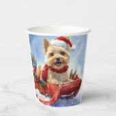 Cairn Terrier Dog in Sledge Let it Schnee Weihnach Pappbecher (Rückseite)