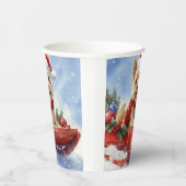 Cairn Terrier Dog in Sledge Let it Schnee Weihnach Pappbecher (Rechts)