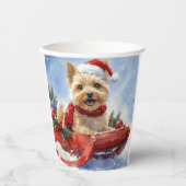 Cairn Terrier Dog in Sledge Let it Schnee Weihnach Pappbecher (Vorderseite)