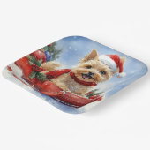 Cairn Terrier Dog in Sledge Let it Schnee Weihnach Pappteller (Gewinkelt)