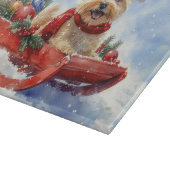 Cairn Terrier Dog in Sledge Let it Schnee Weihnach Schneidebrett (Ecke)