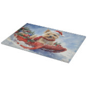 Cairn Terrier Dog in Sledge Let it Schnee Weihnach Schneidebrett (Ecke)