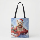 Cairn Terrier Dog in Sledge Let it Schnee Weihnach Tasche (Vorderseite)