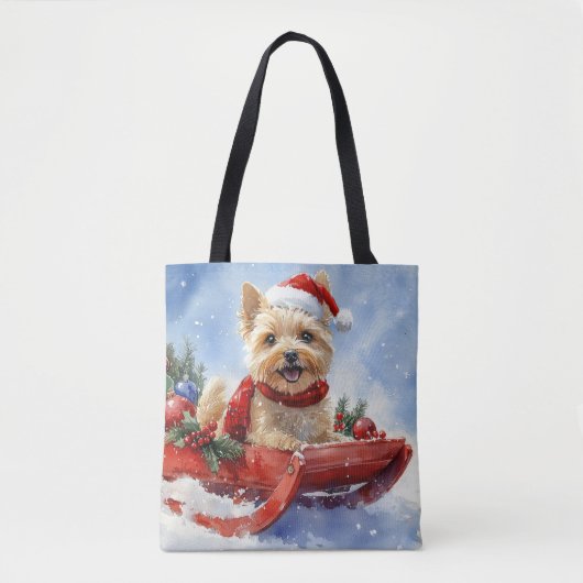 Cairn Terrier Dog in Sledge Let it Schnee Weihnach Tasche (Vorderseite)