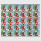 Cairn Terrier Dog in Snow mit Weihnachtsgeschenken Geschenkpapier (Flach)