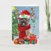 Cairn Terrier Dog in Snow mit Weihnachtsgeschenken Karte (Vorderseite)