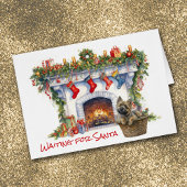 Cairn Terrier Dog Kamin warten auf Santa