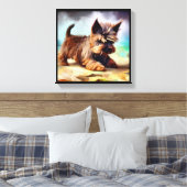 Cairn Terrier Dog Leinwanddruck (Insitu (Schlafzimmer))