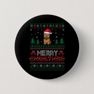 Cairn Terrier Dog liebt Weihnachtsmannmütze Weihna Button