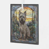 Cairn Terrier Dog Ornament Aus Glas (Vorderseite links)