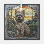 Cairn Terrier Dog Ornament Aus Glas (Vorderseite)