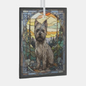 Cairn Terrier Dog Ornament Aus Glas (Vorderseite Rechts)