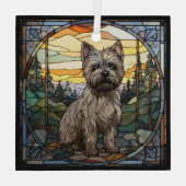 Cairn Terrier Dog Ornament Aus Glas (Rückseite)