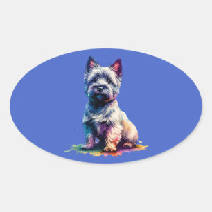 Cairn Terrier Dog Ovaler Aufkleber