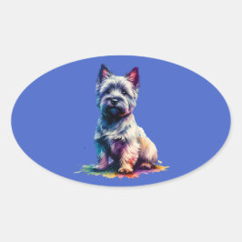 Cairn Terrier Dog Ovaler Aufkleber