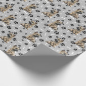 Cairn Terrier Dog Pattern auf blau Geschenkpapier (Ecke)