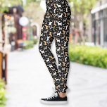 Cairn Terrier Dog Pattern Carin Terriers Leggings<br><div class="desc">Dieses lustige Design ist perfekt für Cairn Terrier-Liebhaber überall und mit einem sich wiederholenden Muster auf schwarzem Hintergrund,  weißen und grauen Cairns</div>