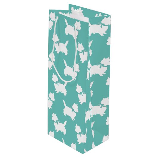 Cairn Terrier Dog Puppy Geschenktüte Für Weinflaschen (Vorderseite Schrägansicht)