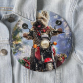 Cairn Terrier Dog Riding Motorrad Weihnachten Button (Beispiel)