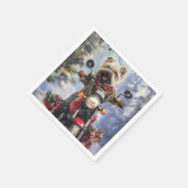Cairn Terrier Dog Riding Motorrad Weihnachten Serviette (Ecke)