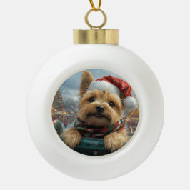 Cairn Terrier Dog Roller Untersetzer Weihnachten Keramik Kugel-Ornament